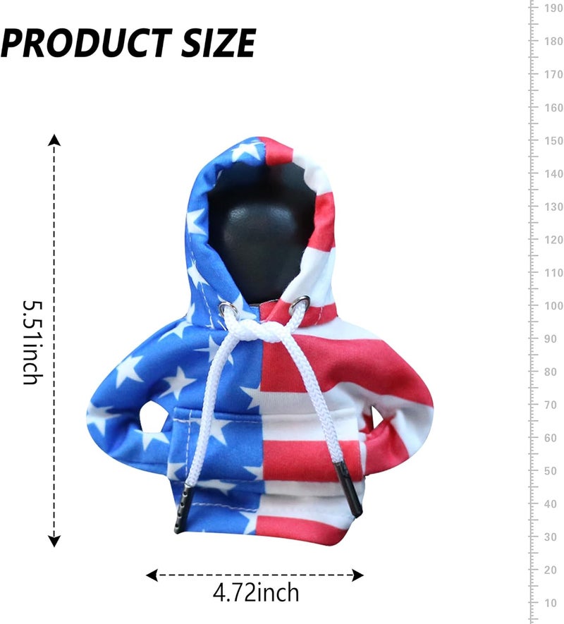 Stacool Car Gear Shift Cover with US Flag Design,Fashionable Gear Shift Hoodie for Shifter Knobs,Universal Car Interior Accessories Funny Car Shift Knob Cover for Cars Trucks SUVs (Colorful/L+R) - Image 2